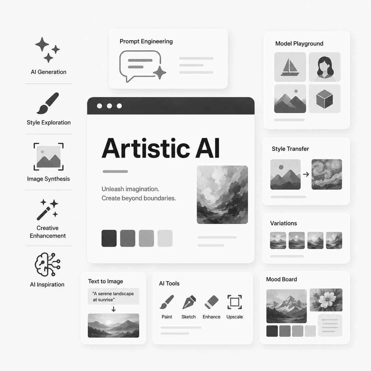 Artistic AI service illustration